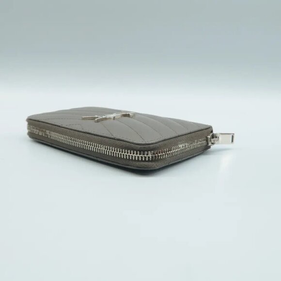 100% Authentic SAINT LAURENT Grey Leather Wallet - Picture 4 of 11